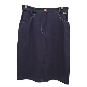 St. John Navy Sport Stretch Skirt by Marie Gray - 4P